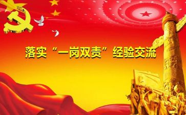 一岗双文述职报告5篇